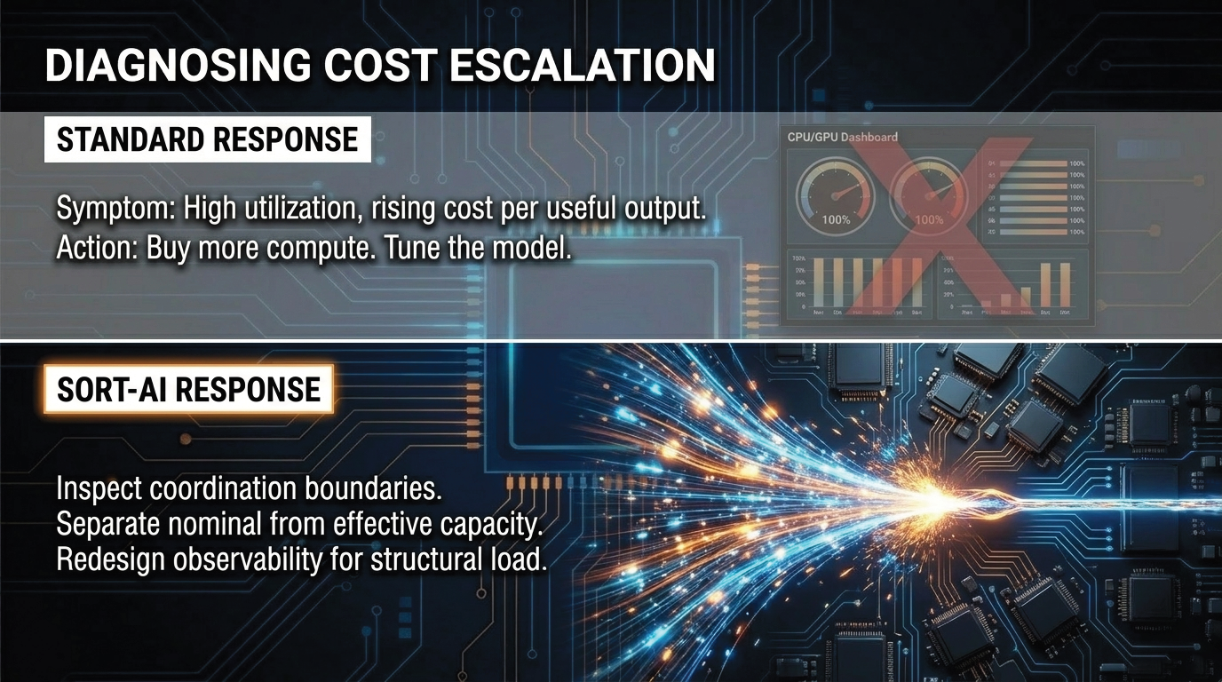 Diagnosing cost escalation requires separating nominal capacity from effective capacity