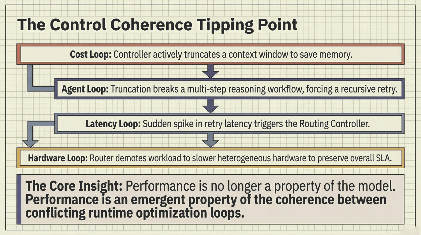 The Control Coherence Tipping Point &ndash; Cost loop, agent loop, latency loop, and hardware loop cascading through four control layers