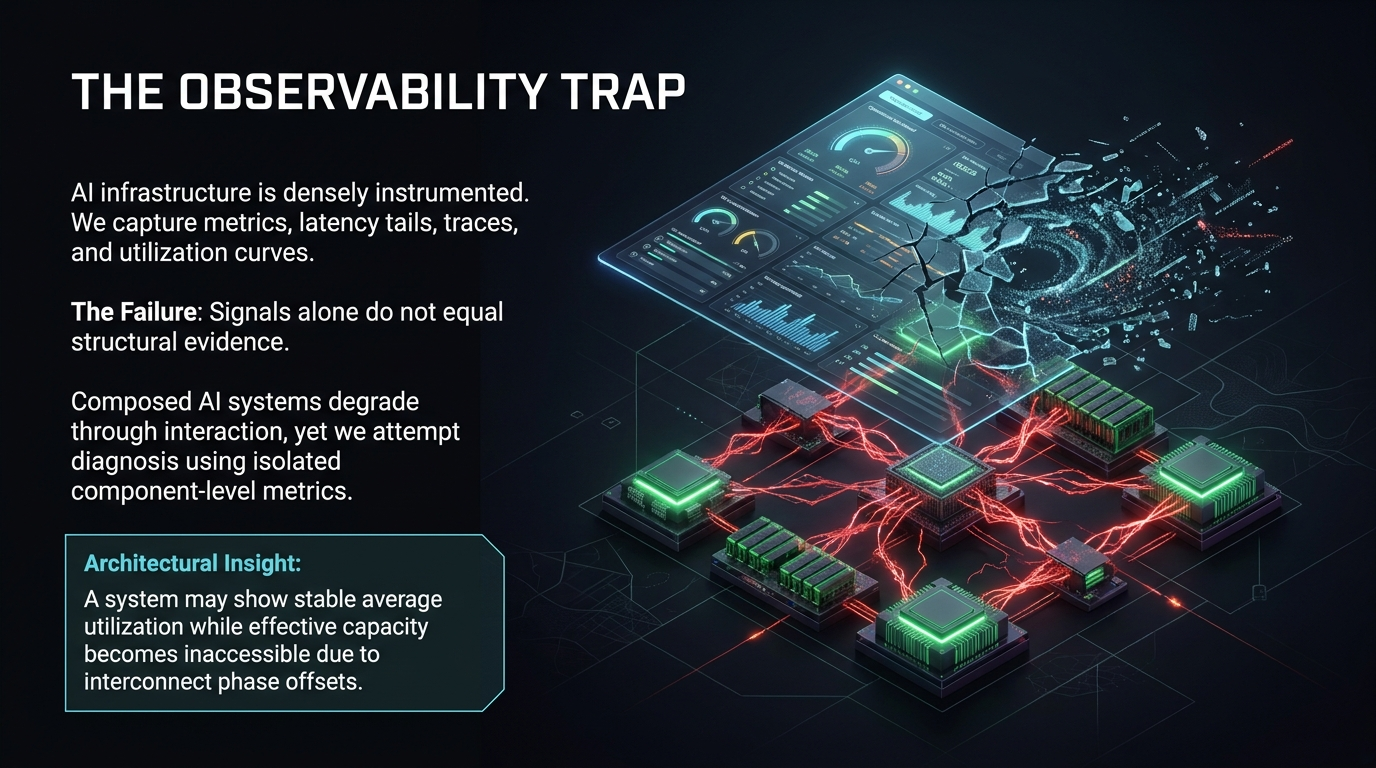 The observability trap: dense instrumentation does not produce structural classification