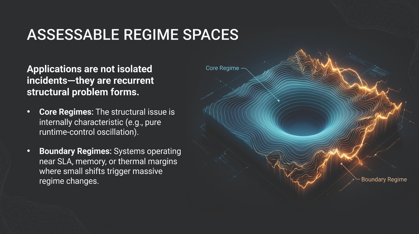 Applications as regime spaces with core, boundary, and overlap conditions