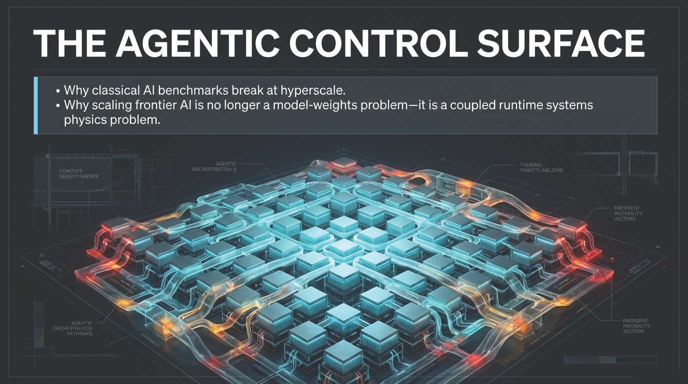 The Agentic Control Surface &ndash; Why classical AI benchmarks break at hyperscale and why scaling frontier AI is a coupled runtime systems physics problem