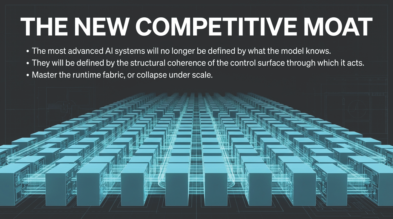 The New Competitive Moat &ndash; The most advanced AI systems will be defined by the structural coherence of the control surface through which they act