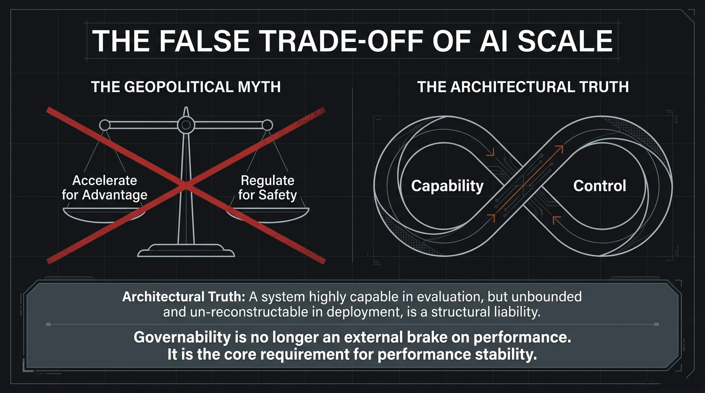 The False Trade-Off of AI Scale &ndash; The geopolitical myth of capability versus control versus the architectural truth that they are coupled variables of the same system