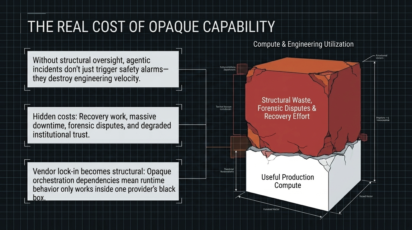The Real Cost of Opaque Capability &ndash; Structural waste, forensic disputes, and recovery effort consuming most compute and engineering utilization