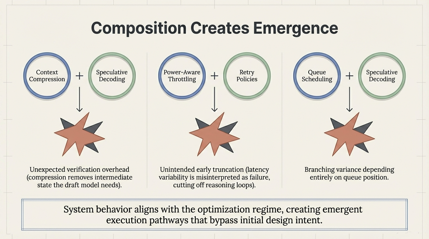 Control geometry detail &ndash; How individual optimizations compose to reshape the reasoning space in which the model operates