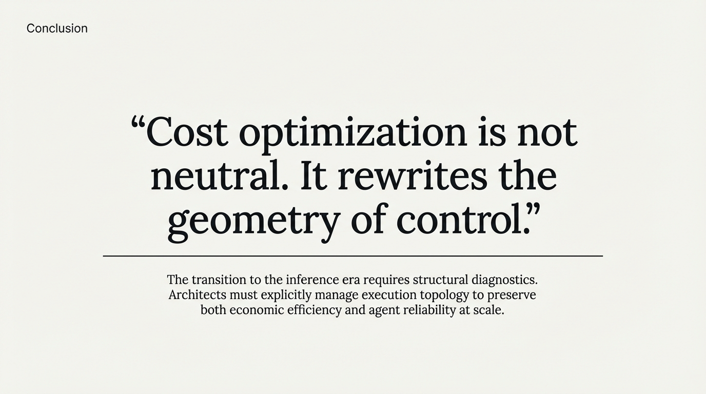 Closing &ndash; Structural diagnostics for cost-driven inference optimization